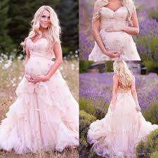 Romantic Blush Country Pregnant Wedding Dresses Sweetheart Hand Made Flower Tired Backles Casual Wedding Dress Classic Wedding Dress Cheap Simple Wedding Dress