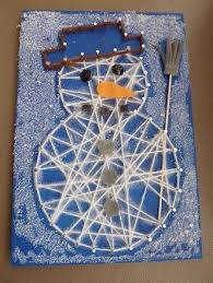 Schneemann Nagelbild Basteln Weihnachten Basteln Weihnachten Winter Kreativ