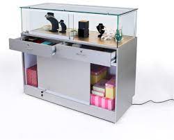 48 Quarter Vision Display Case W Cabinets And Drawers Ships Assembled Silver Jewerly Display Cases Jewelry Store Displays Retail Jewelry Display