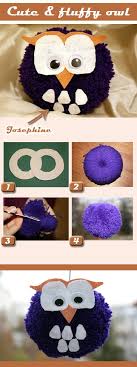 Eule Aus Pompon Basteln Pompons Basteln Bommel Machen Basteln