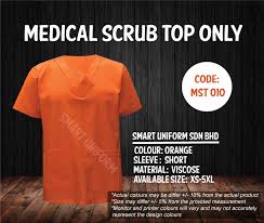 Was incorporated in august 2002 as a uniforms manufacturer. Mst 010 Ready Stock Medical Scrub Top Only Orange Smart Uniform Malaysia