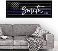 Custom Thin Blue Line Sign With Police Officer Name Thin Blue Line Flag Flag Wall Decor Thin Blue Lines
