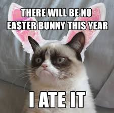 Grumpy Cat Ate The Easter Bunny Easter Grumpycat Tard Lol Meme Funny Grumpy Cat Memes Funny Easter Memes Grumpy Cat Meme