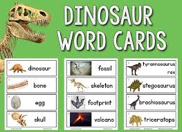 Dinosaur Picture Word Cards Dinosaur Theme Preschool