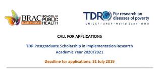 Then there are those which are full scholarships i.e. Tdr Postgraduate Scholarship In Implementation Research 2020 2021 Opportunity Desk