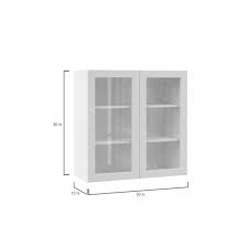 Hampton Bay Designer Series Edgeley Assembled 30x30x12 In Wall Kitchen Cabinet With Glass Doors In White Wgd3030 Edwh The Home Depot