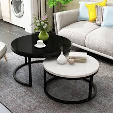 The solid rubberwood table features a round top and is complemented by round legs that flare out slightly. Orren Ellis Ila 2 Piece Coffee Table Set Wayfair In 2020 Coffee Table Nesting Coffee Tables Coffee Table Desk