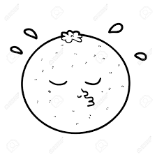 Black And White Cartoon Picture Of Orange A Cartoon Orange With Face On Plain Background Ad Orange Cartoon Face Background Plain Plains Background A Cartoon Cartoon