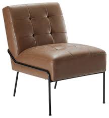 Maybe you would like to learn more about one of these? Armless Accent Chair Brown Faux Leather Without Pintuck Industrial Armchairs And Accent Chairs By Eluxury Hn Hac010 Fl01 Ch Houzz