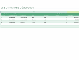 Annexe du mobilier et des équipements / état des lieux commentaires : Liste D Inventaire D Equipement