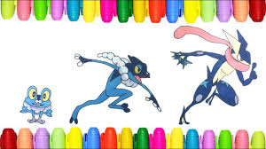 Color over 4,543+ pictures online or print pages to color and color by hand. Pokemon Coloring Pages Froakie Frogadier And Greninja Youtube