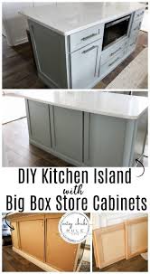 Speaking of rustic diy kitchen islands, there's also a nice project on ourvintagehomelove which describes how cabinets are usually the easiest to repurpose. Diy Kitchen Island Makeover Made With Big Box Store Cabinets Artsy Chicks Rule