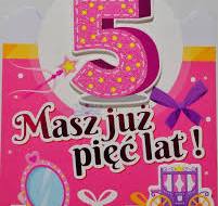 Kartka urodzinowa urodziny 5 letniej dziewczynki