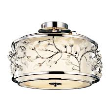 Kichler Jardine 15 5 In W Chrome Etched Glass Semi Flush Mount Light Ceiling Lights Semi Flush Ceiling Lights Kichler