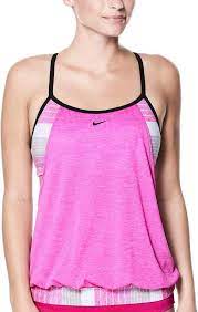 Women S Nike Layered Racerback Sport Tankini Top Sport Tankini Tankini Top Pink Tankini