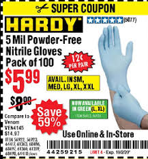 Harbor Freight Tools Coupon Database Free Coupons 25 Percent Off Coupons Toolbox Coupons 5 Mil Nitrile Gloves 100 Pk