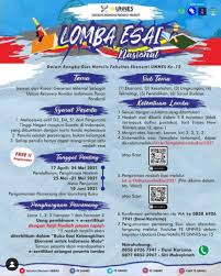 Dalam menulis contoh esai kita bisa berdiri sejajar. Gratis Lomba Esai Nasional 2021 Di Unnes Info Lomba 2021 Terbaru