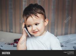 Baby Talking On Mobile Image Photo Free Trial Bigstock