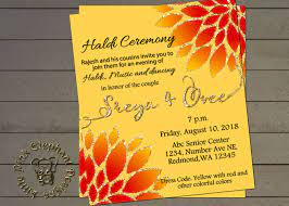 Haldi Invitation Editable Template Printable Gaye Holud Etsy In 2021 Yellow Invitations Invitation Cards Invitations