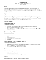 Customer Service Manager Resume Template Resume Templates