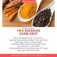 Tips Redakan Asam Urat Konsumsi Kunyit Lada Hitam Perbanyak Minum Air Putih Khusus Nya Ph Tinggi Agar G Resep Diet Sehat Makanan Sehat Diet Detoks