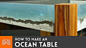 How To Make An Ocean Table Concrete And Epoxy Resin Youtube Epoxy Resin Wood Epoxy Resin Table Resin Diy