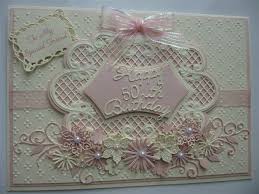 You can come up with homemade cards and be inspired by sketches, books, pinterest and the world wide web. Last Cream 50th Birthday Card Docrafts Com Pinterest Birthday Cards 50th Birthday Cards Marianne Design Cards