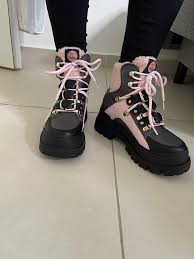 Must look the current collection hoermanseder aw2020/21 mbfw berlin in 4k you can stop every frame and look like foto. Marina Hoermanseder X Buffalo Chunky Hiker Boots With Teddy Detail In Grey And Pink Asos