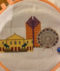 60w x 75h design area: Wip Just Finished The Navy Pier Ferris Wheel In My Chicago Cross Stitch Pattern Crossstitch