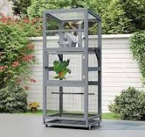 COZIWOW 68 in. H Aviary Large Outdoor Wooden Bird Cage House ...