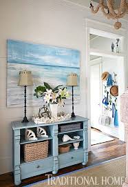 Grand Coastal Beach House In Pastel Blue Sandy Beige Beach House Decor Coastal Style Decorating Beach House Interior Design