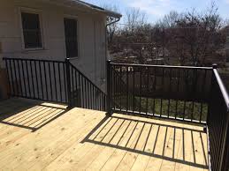 Black Aluminum Deck Railing Ideas Westbury Aluminum Railing Black With Metal Posts Attached To Deck Iron Railing Staining Deck Aluminum Railing