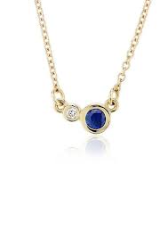 Petite Bezel Set Sapphire And Diamond Necklace In 14k Yellow Gold 3mm Blue Nile Sapphire Necklace Pendants Diamond Necklace Designs Diamond Necklace