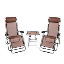 Made from a steel frame, the thick. Segmart Patio Lounge Chairs 3 Piece Zero Gravity Chair And Free Table W 2 Cup Holders Folding Lounge Chaise Recliners W Padded Headrest Hold Up To 350lbs For Garden Pool Camping Q1555