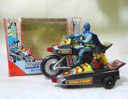 Vintage Batman Robin Motorcycle Plastic Battery Operated Taiwan Boxed Toy Car Toy Motorcycle Batman
