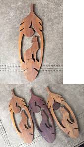 Scrollsaw Art Work Wolf Howling In A Feather Walnut Great Gift Idea Wood Carving Patterns Scroll Saw Wood Feather