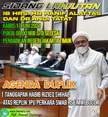 Selain habib rizieq, sidang itu juga akan diikuti dua terdakwa lain yaitu menantu hrs, hanif alatas dan dr. Habib Rizieq Dan Tim Hukum Diprediksi Gilas Habis Jaksa Di Sidang Duplik Hari Ini Portal Islam