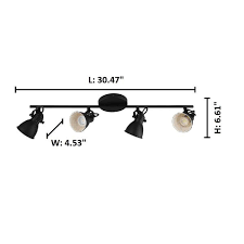 Eglo Seras 2 30 47 In Black Halogen Track Lighting Kit With Black White Metal Shade 98408a The Home Depot