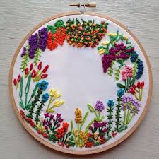Garden Flowers Embroidery Hoop Embroidery Inspiration Embroidery Hoop Art Embroidery And Stitching