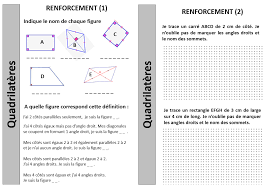 Un polygone qui a trois cotés s'appelle un triangle. Geometrie Renforcement Quadrilateres Ce2 Cm1 Journal D Une Pe Ordinaire