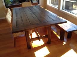 New Walnut Wood Dining Table Bench From Www Urbanminingcosf Com Homemade Diy Custom Reclaimed Rustic Dining Table With Bench Home Deco Dining Table