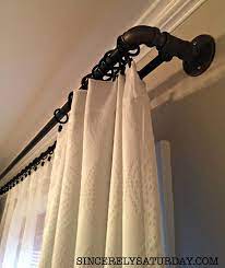 Best Diy Double Curtain Rod Ever 2 Years Later Sincerely Saturday Diy Curtain Rods Double Rod Curtains Diy Curtains