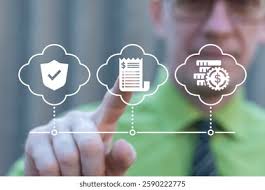 Business Person Using Virtual Touch Screen Stock Photo 2590222775