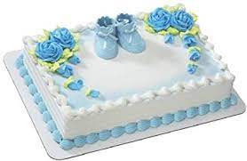 Blue baby booties decoset ~ cake topper: Safeway Baby Shower Cakes