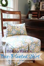 How To Make A Box Pleated Chair Skirt The Everyday Home Slipcovers For Chairs Dining Room Chairs Upholstered Furniture Design Chair