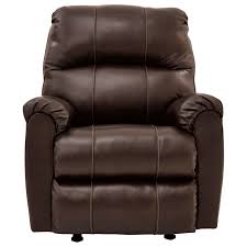 Signature Design By Ashley Hermiston Brown Leather Match Rocker Recliner Royal Furniture Recliners