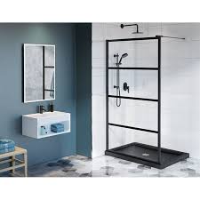 We use the wedi fundo ligno curbless shower pan.if you're doing a bathroom remodel and you're. Fleurco Lav28 33 43 79 Latitude 79 H Inch Matte Black Walk In Shower Shield With 5 16 Inch Clear Glass With Black