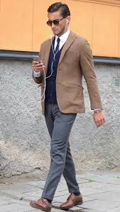 Black Blazer Grey Pants Men Pin By Shawn Sullivan On Brown Winter Outfits Men Brown Blazer Men Mens Outfits