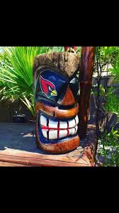 Hand Carved Tiki Statue Nfl Arizona Cardinals Football Order Yours Today Affordable Pricing Too Check Us Out On Facebook Stoopid Tikis Tiki Maske