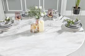 99 + we pay your tax Urban Deco Carrera 130cm White Marble Dining Table Cfs Furniture Uk
